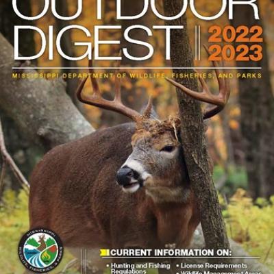 2022-2023 Mississippi Outdoor Digest cover, featuring a buck