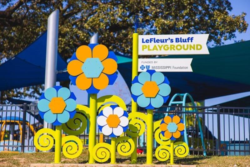 LeFleur's Bluff Playground sign