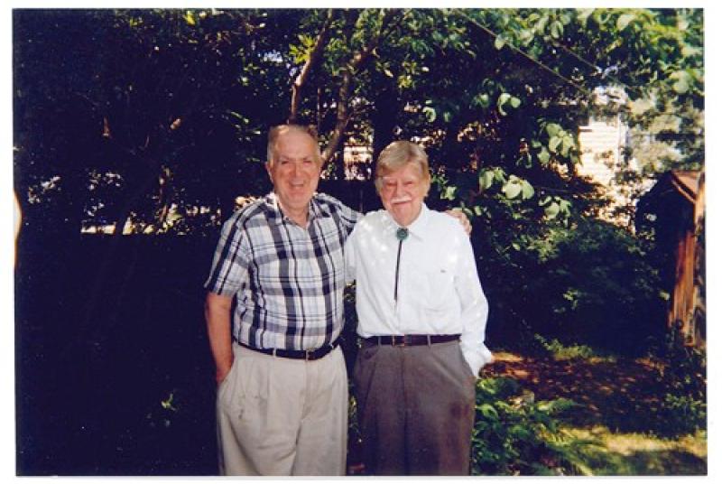 Gerald Case with illustrator friend Clifford Auguston